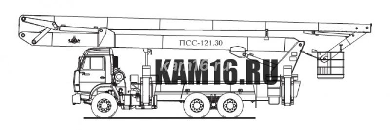 Автогидроподъемник ПСС-121.30 (шасси КАМАЗ-65115 6х4)